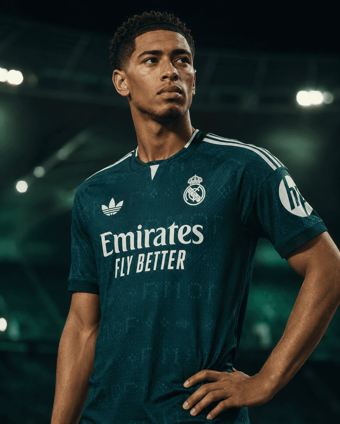 Footballer wearing a Real Madrid shirt